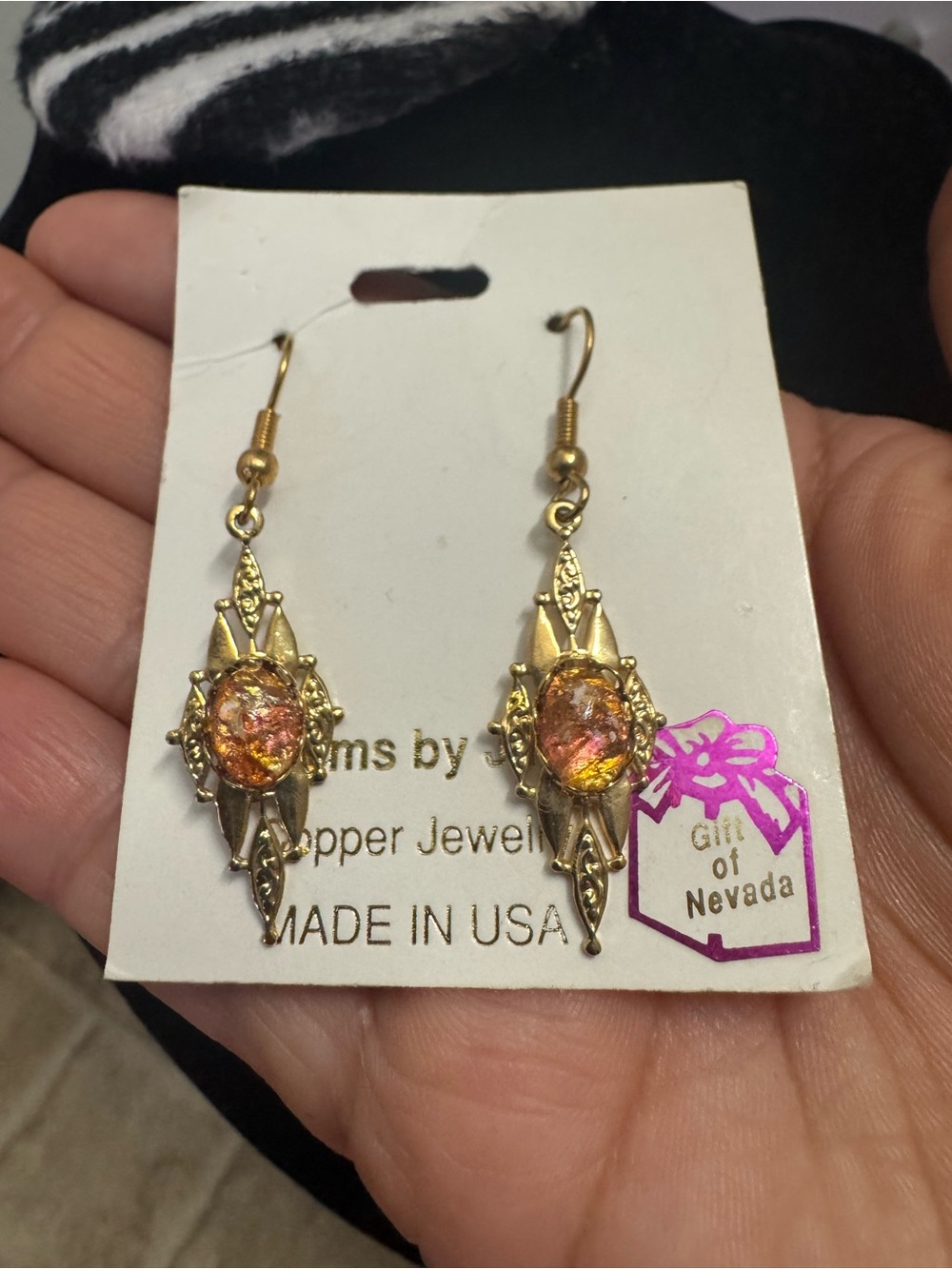 Gems by jim gold tone earrings